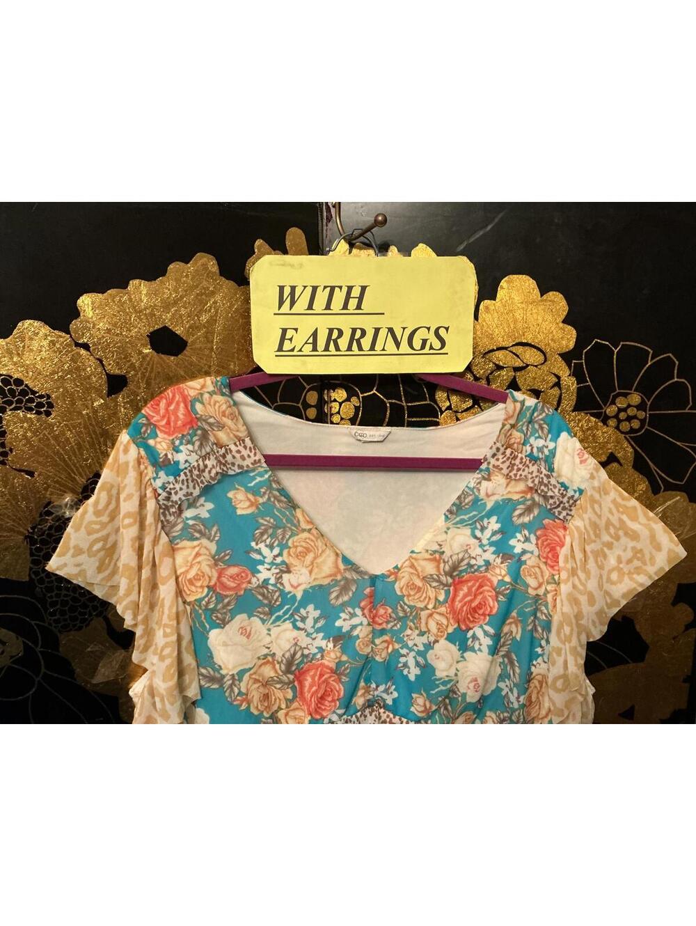 1X Rose Bundle Top & Earrings